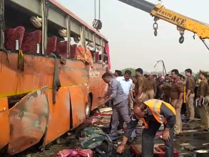 राजस्थान के 30 यात्रियों से भरी चलती बस बनी आग का गोला, मच गई चीख पुकार