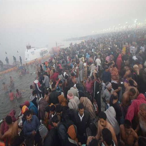 पौष पूर्णिमा : प्रयागराज में उमड़ा जनसैलाब, 12 बजे तक 40 लाख ने लगाई डुबकी