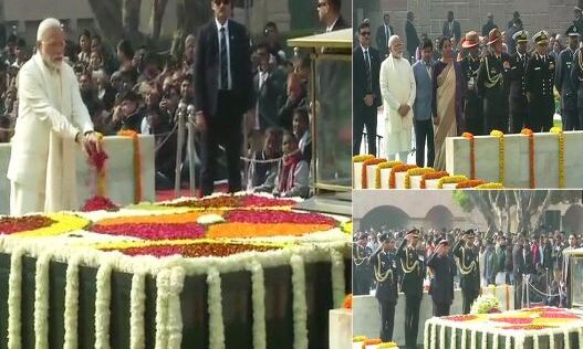 राष्‍ट्रपति रामनाथ कोविंद और PM मोदी ने राजपथ पर महात्‍मा गांधी को दी श्रद्धांजलि