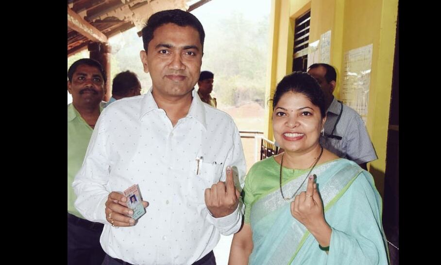 मुख्यमंत्री के तौर पर प्रमोद सावंत ने डाला अपना पहला वोट