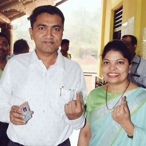 मुख्यमंत्री के तौर पर प्रमोद सावंत ने डाला अपना पहला वोट