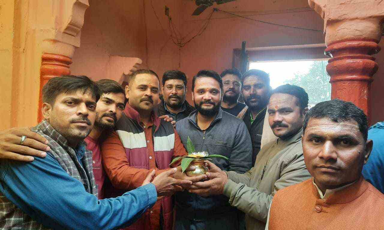 श्री राम कलश यात्रा का कैथी में भव्य स्वागत