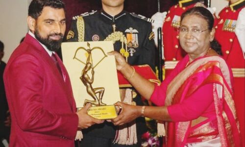 मोहम्मद शमी को 2023 के लिए अर्जुन पुरस्कार से किया गया सम्मानित!