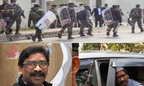 झारखंड में सीएम हेमंत सोरेन से ईडी की पूछताछ जारी, विधायकों को दूसरी जगह ले जाने की तैयारी झारखंड में सीएम हेमंत सोरेन से ईडी की पूछताछ जारी, विधायकों को दूसरी जगह ले जाने की तैयारी