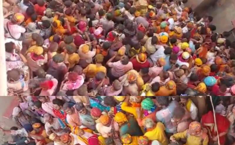 बरसाना लड्डू होली, भगदड़ में घायल हुए श्रद्धालु, सुरक्षा व्यवस्था पर सवाल