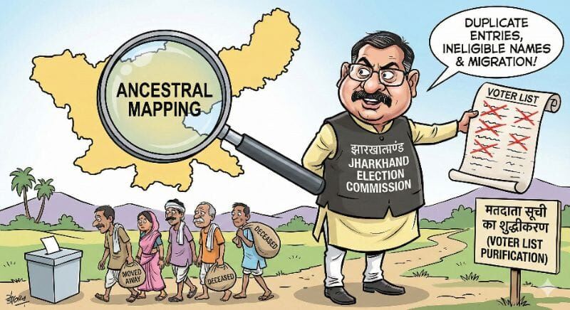 झारखंड में पैतृक मैपिंग के बाद क्यों हटाए जा रहे हैं, चुनाव आयोग ने बताई वजह झारखंड में पैतृक मैपिंग के बाद क्यों हटाए जा रहे हैं, चुनाव आयोग ने बताई वजह