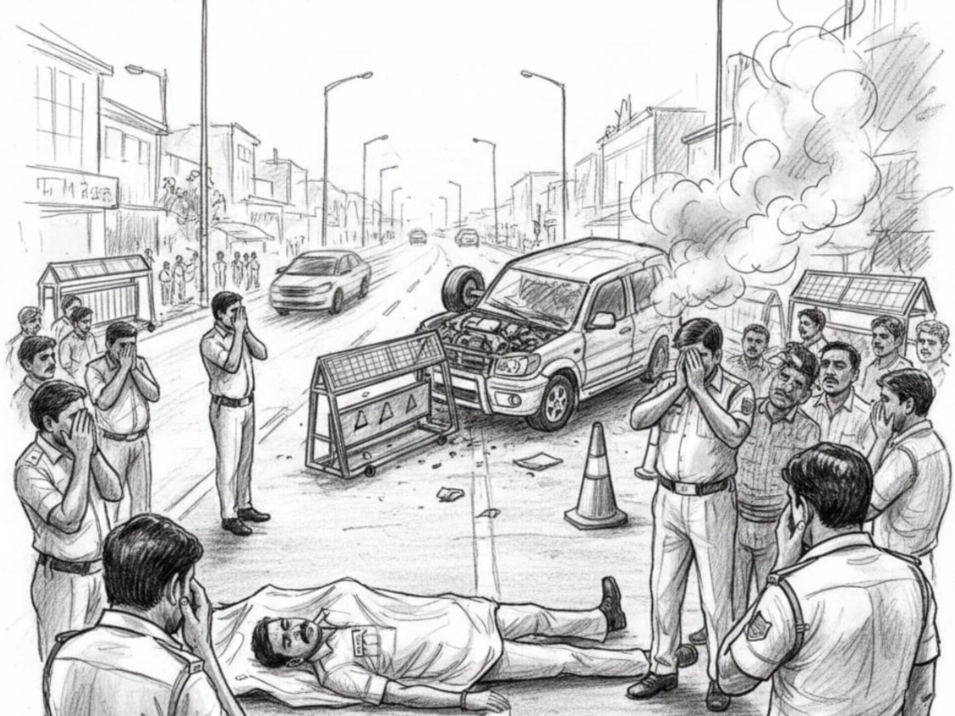 ड्यूटी निभाते हुए दुमका के सब-इंस्पेक्टर हेमंत भगत की हुई मौत, सड़क जाम हटाते वक्त तेज रफ्तार वाहन ने ली जान ड्यूटी निभाते हुए दुमका के सब-इंस्पेक्टर हेमंत भगत की हुई मौत, सड़क जाम हटाते वक्त तेज रफ्तार वाहन ने ली जान