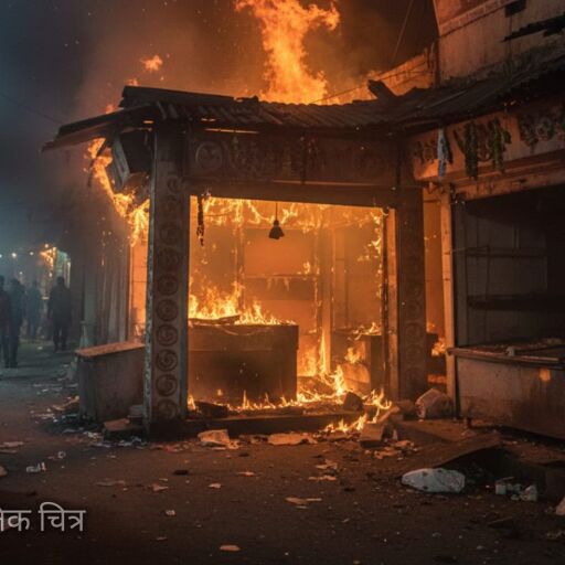 धनबाद में नए साल की रात भीषण आग: फुटपाथ की 12 से ज्यादा दुकानें जलकर राख, लाखों का नुकसान