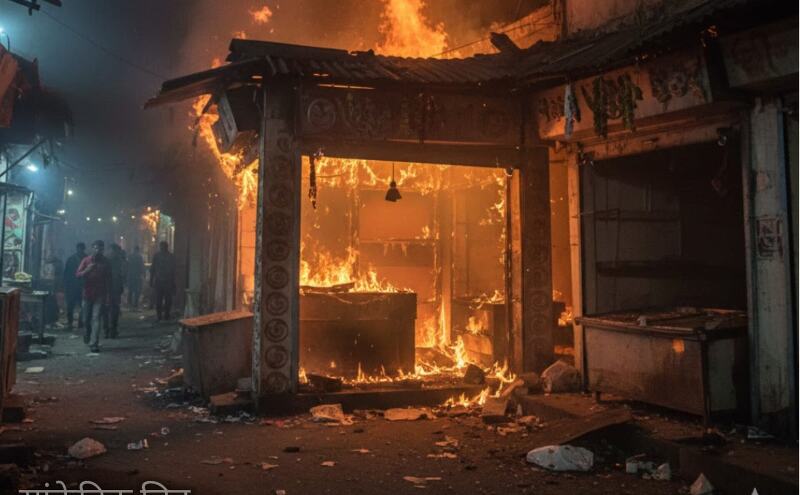 धनबाद में नए साल की रात भीषण आग: फुटपाथ की 12 से ज्यादा दुकानें जलकर राख, लाखों का नुकसान