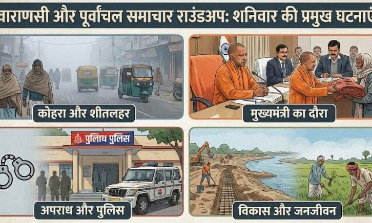 चौबेपुर और वाराणसी की बड़ी ख़बरें: घने कोहरे, बढ़ते अपराध और मुख्यमंत्री के दौरे के बीच कैसा रहा बीता दिन?