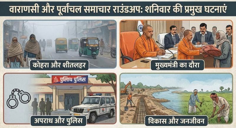 चौबेपुर और वाराणसी की बड़ी ख़बरें: घने कोहरे, बढ़ते अपराध और मुख्यमंत्री के दौरे के बीच कैसा रहा बीता दिन? चौबेपुर और वाराणसी की बड़ी ख़बरें: घने कोहरे, बढ़ते अपराध और मुख्यमंत्री के दौरे के बीच कैसा रहा बीता दिन?