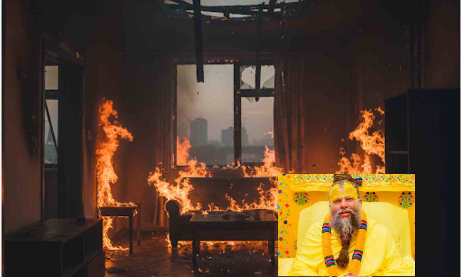 वृंदावन में संत प्रेमानंद महाराज जी के फ्लैट में लगी भीषण आग, शॉर्ट सर्किट की आशंका, बड़ा हादसा टला