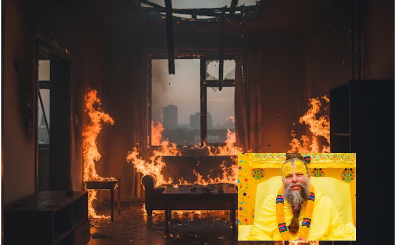 वृंदावन में संत प्रेमानंद महाराज जी के फ्लैट में लगी भीषण आग, शॉर्ट सर्किट की आशंका, बड़ा हादसा टला