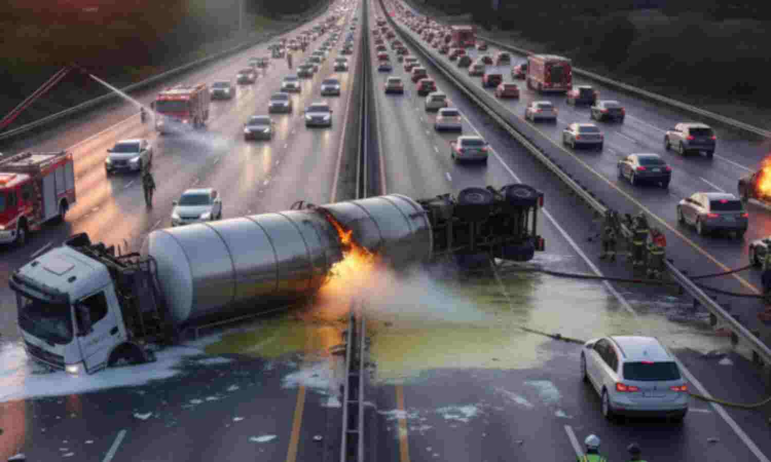 मुंबई-पुणे एक्सप्रेसवे पर गैस टैंकर हादसे से हाहाकार, 30 घंटे तक ठप रहा ट्रैफिक, उद्योगपति को बुलाना पड़ा हेलीकॉप्टर