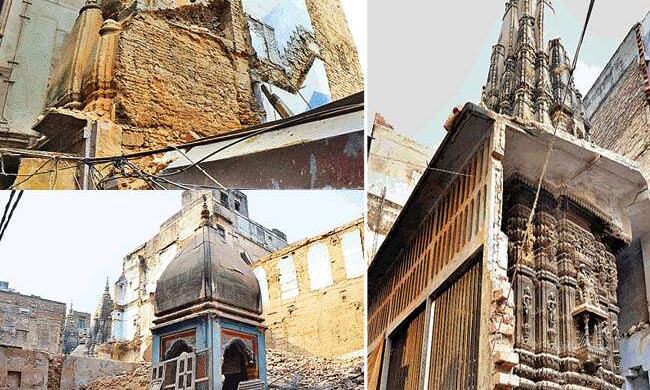 ललिताघाट से मणिकर्णिकाघाट के बीच बनते कॉरिडोर के बीच सामने आ रहा दबा बनारस