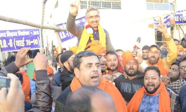 भाजपा का पांच निगमों पर कब्जा, दून में सुनील उनियाल गामा विजयी