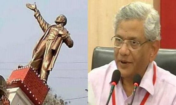 मूर्तितोड़ राजनीति पर संसद में हंगामा, येचुरी बोले- गांधी से बाबरी तक संघ का यही इतिहास