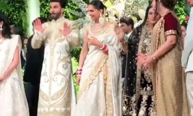 दुल्‍हन बनीं दीपिका करती रहीं लोगों का स्‍वागत और रणवीर ने शुरू कर दिया Dance