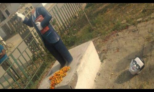 UP के इलाहाबाद में उपद्रवियों ने देर रात अंबेडकर की प्रतिमा तोड़ी