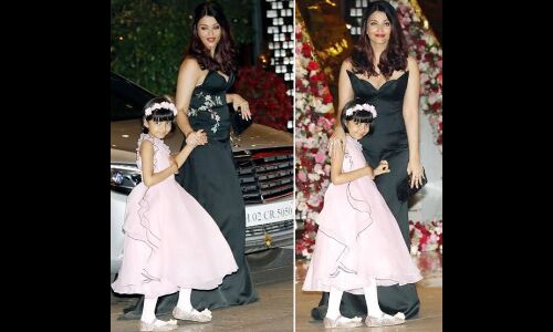 कैमरा फ्रेंडली है आराध्या, मुकेश अंबानी की पार्टी में दिए क्यूट पोज