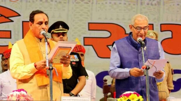 कुछ देर में शपथ लेंगे रूपाणी, एयरपोर्ट से सचिवालय तक मोदी का रोड शो जारी