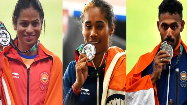 एशियन गेम्स 2018 : हिमा दास, अनस और दुती चंद ने जीता सिल्वर