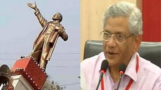 मूर्तितोड़ राजनीति पर संसद में हंगामा, येचुरी बोले- गांधी से बाबरी तक संघ का यही इतिहास