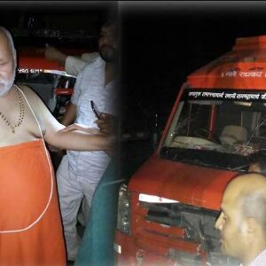आवारा सांड से टकराई स्वामी रामभद्राचार्य की कार, CM को फोन पर दी सूचना