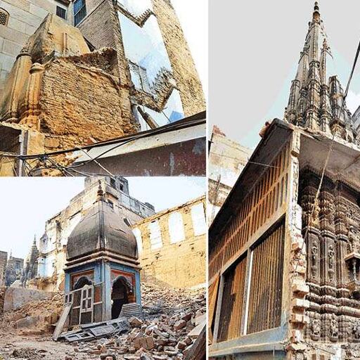 ललिताघाट से मणिकर्णिकाघाट के बीच बनते कॉरिडोर के बीच सामने आ रहा दबा बनारस