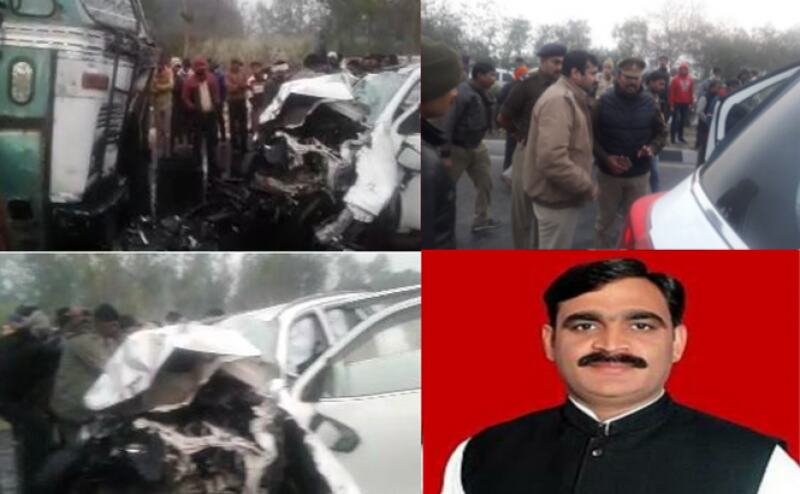 यूपी: दर्दनाक सड़क हादसा, बसपा नेता समेत 4 लोगों की मौत