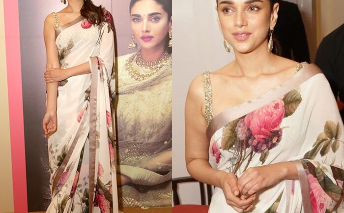 स्टनिंग लुक पाने के लिए कैरी करें फ्लोरल साड़ी