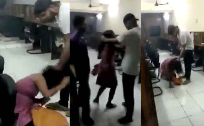 शर्मनाक घटना: लड़की बोलती रही Sorry और लड़का पीटता रहा, कैमरे में कैद हुई तस्वीर शर्मनाक घटना: लड़की बोलती रही Sorry और लड़का पीटता रहा, कैमरे में कैद हुई तस्वीर
